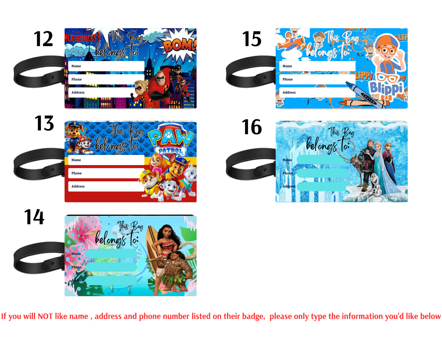 Bag tags