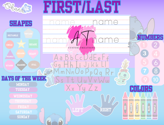 Kids character themed learning table TEMPLATES