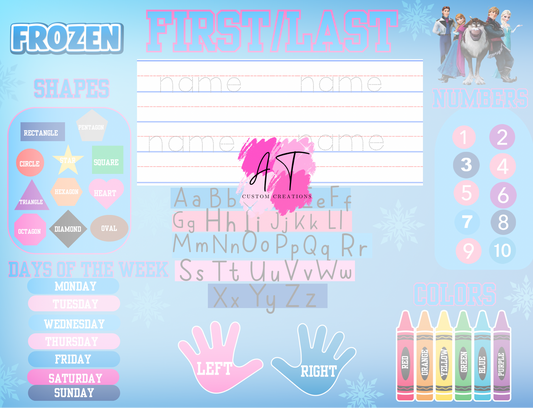 FROZEN learning table template