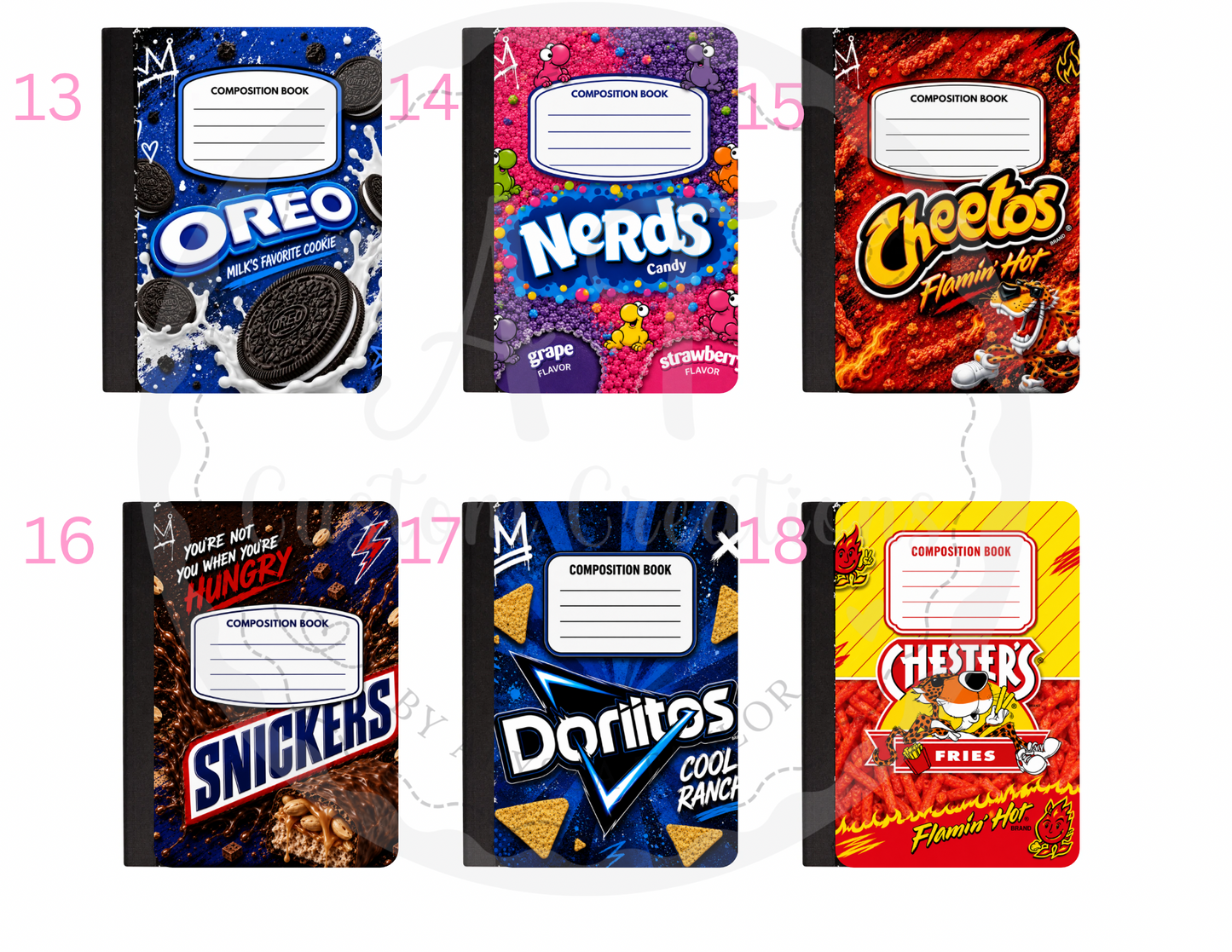 Snack Themed Composition notebooks