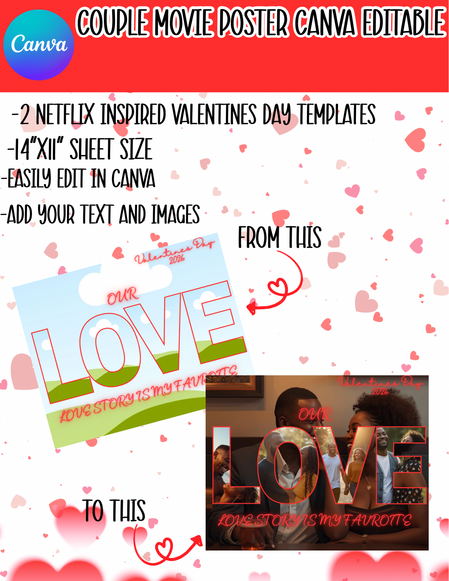 Valentines Love Poster Frame